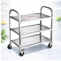 Xe đẩy phục vụ inox 3 tầng trung loại 1