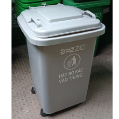 Thùng rác nhựa 60 lít màu xám