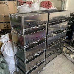 Bếp nướng than BBQ ngoài trời 40x60x75 3 Bếp nướng than BBQ inox