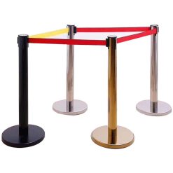 Trụ chắn inox dây 5m đỏ 3 Cột chắn inox dây căng