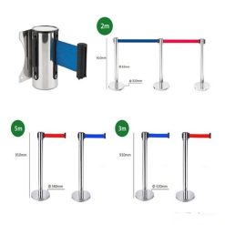 Trụ chắn inox dây 5m đỏ 4 Cột chắn inox dây căng