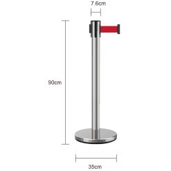 Trụ chắn inox dây 5m đỏ 1 Cột chắn inox dây căng
