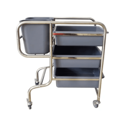 Xe đẩy thu dọn bát đĩa chén bát thức ăn nhà hàng 5 Xe đẩy thu dọn thức ăn D-017