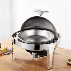 Nồi hâm buffet tròn nắp inox 6 Nồi tròn hâm nóng thức ăn inox 1 ngăn
