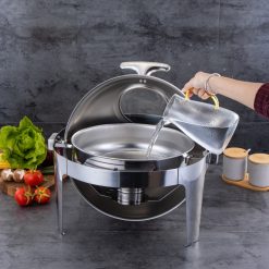 Nồi hâm buffet tròn nắp inox