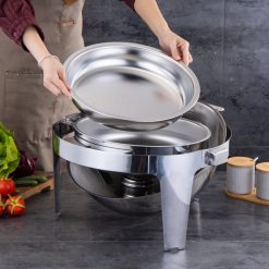 Nồi hâm buffet tròn nắp inox 4 Nồi tròn hâm nóng thức ăn inox 1 ngăn