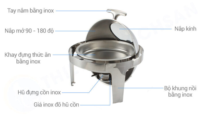 noi ham buffet tron nap kieng 1 ngan nap mo 180 do