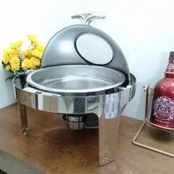 Nồi hâm buffet tròn nắp inox