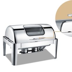 Nồi hâm buffet chữ nhật 1 ngăn nắp kính