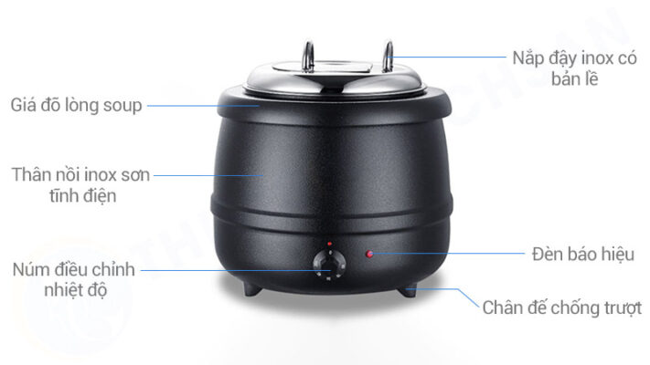 Nồi hâm soup buffet bằng điện 13 lít 3 noi ham soup 13 lit thinh phat