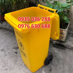 Thùng đựng rác nhựa 120 lít 2 bánh xe vàng