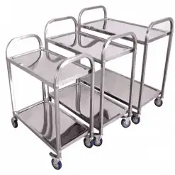 Xe đẩy phục vụ inox 2 tầng