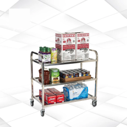 Xe đẩy phục vụ inox 3 tầng trung X1002 2 Xe đẩy phục vụ inox 3 tầng trung X1002