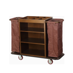 Xe đẩy dọn phòng khách sạn, nhà nghỉ 2 túi vải 6 Xe đẩy dọn dẹp phòng khách sạn 2 túi vải