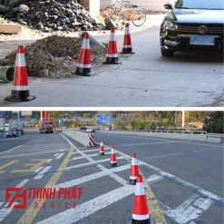 Cọc tiêu giao thông cao su 45cm 2 hinh anh thuc te Coc tieu cao su 45cm