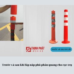 Thi công Nắp phủ phản quang cho cọc trụ