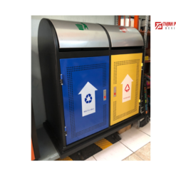 Thùng rác phân loại 2 ngăn thép sơn tĩnh điện 2 Thiet ke chua co ten 2