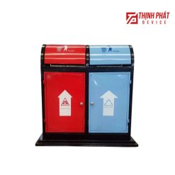 Thùng dựng rác công cộng inox 2 ngăn A2