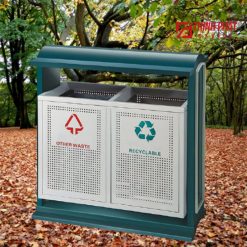 Thùng rác thép công cộng 2 ngăn