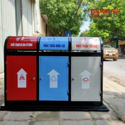 Thùng rác ngoài trời 3 ngăn 1