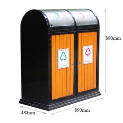 thinhphat thung rac go 2 ngan khung thep htsod 48 33