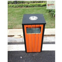 thung rac vuong gia go ngoai troi