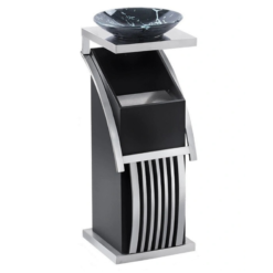 Thùng rác inox vuông có đĩa gạt tàn