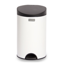Thùng rác inox chân đạp 12L fitis màu trắng
