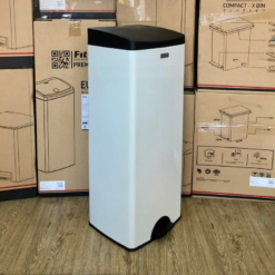 Thùng rác fitis chân đạp vuông 22L màu trắng