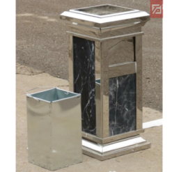 Thùng rác inox gạt tàn ốp đá hoa cương