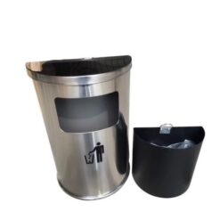 Thùng rác inox hình bán nguyệt