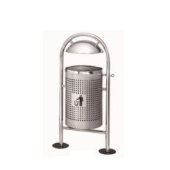 Thùng rác ngoài trời inox cố định có nắp che