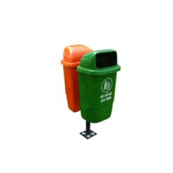 Thùng rác ngoài trời nhựa 2 ngăn cố định