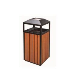 Thùng rác vuông giả gỗ ngoài trời