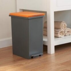 Thùng rác chân đạp 20 lít Fitis màu xám cam