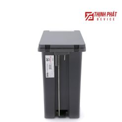 Thùng rác văn phòng chân đạp 20L Fitis nắp đen
