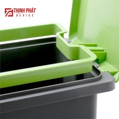 Thùng rác văn phòng chân đạp 20L Fitis nắp màu xanh