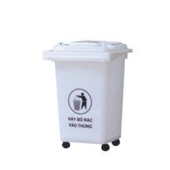 Thùng rác nhựa 60L màu trắng