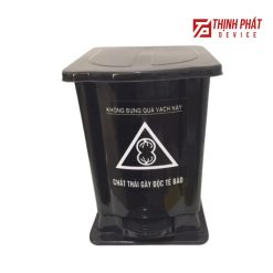 Thùng rác y tế chân đạp 20L màu đen