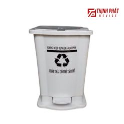 Thùng rác y tế chân đạp 20L màu trắng