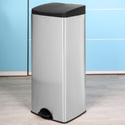 Thùng rác fitis chân đạp vuông 22L màu inox