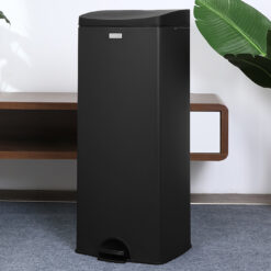 Thùng rác fitis chân đạp vuông 22L màu đen