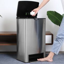 Thùng rác fitis đạp chân 40L màu inox 2 inox 40 lit fitis spl2 901 1