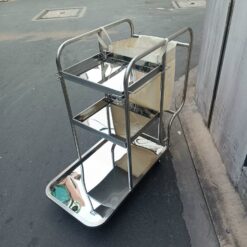 Xe dọn phòng 3 tầng inox túi vải