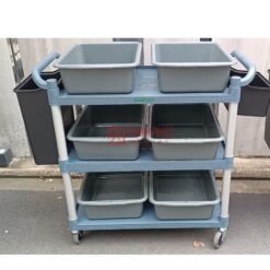 Xe đẩy thu dọn thức ăn đa năng