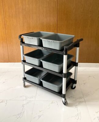 xe dọn bát đĩa khung ống nhôm 6 thau 6 Xe phuc vu 3 tang den L 010B 4 6 thau xam 5 500x680 1 e1707815413187