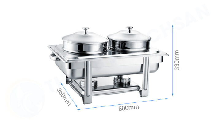 Nồi hâm soup buffet chữ nhật 2 ngăn nắp rời 4 NF2111 S kich thuoc noi ham soup buffet chu nhat gia re