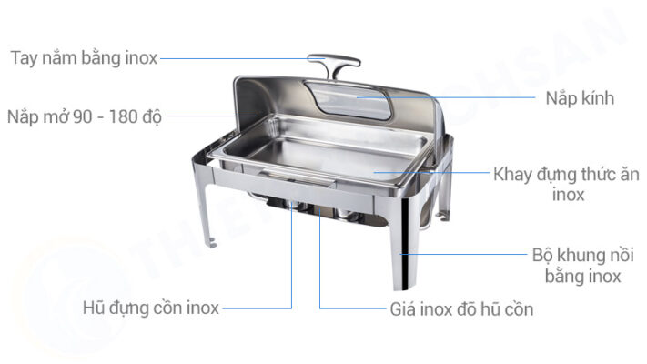 noi ham buffet 2 ngan nap inox
