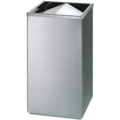 Thùng rác inox nắp lật vuông 30x24x60 cm