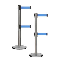 Trụ chắn inox 2 đầu dây dài 2m xanh dương